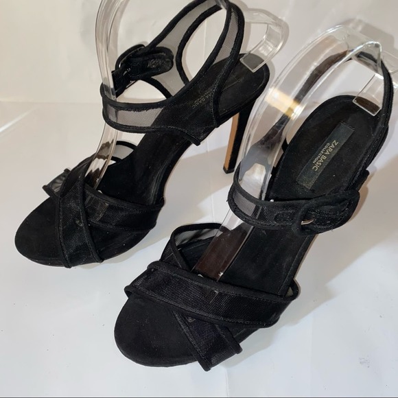 Zara Peep Toe Cut Out Stiletto Sandal EU 41 US 10 - Picture 4 of 8